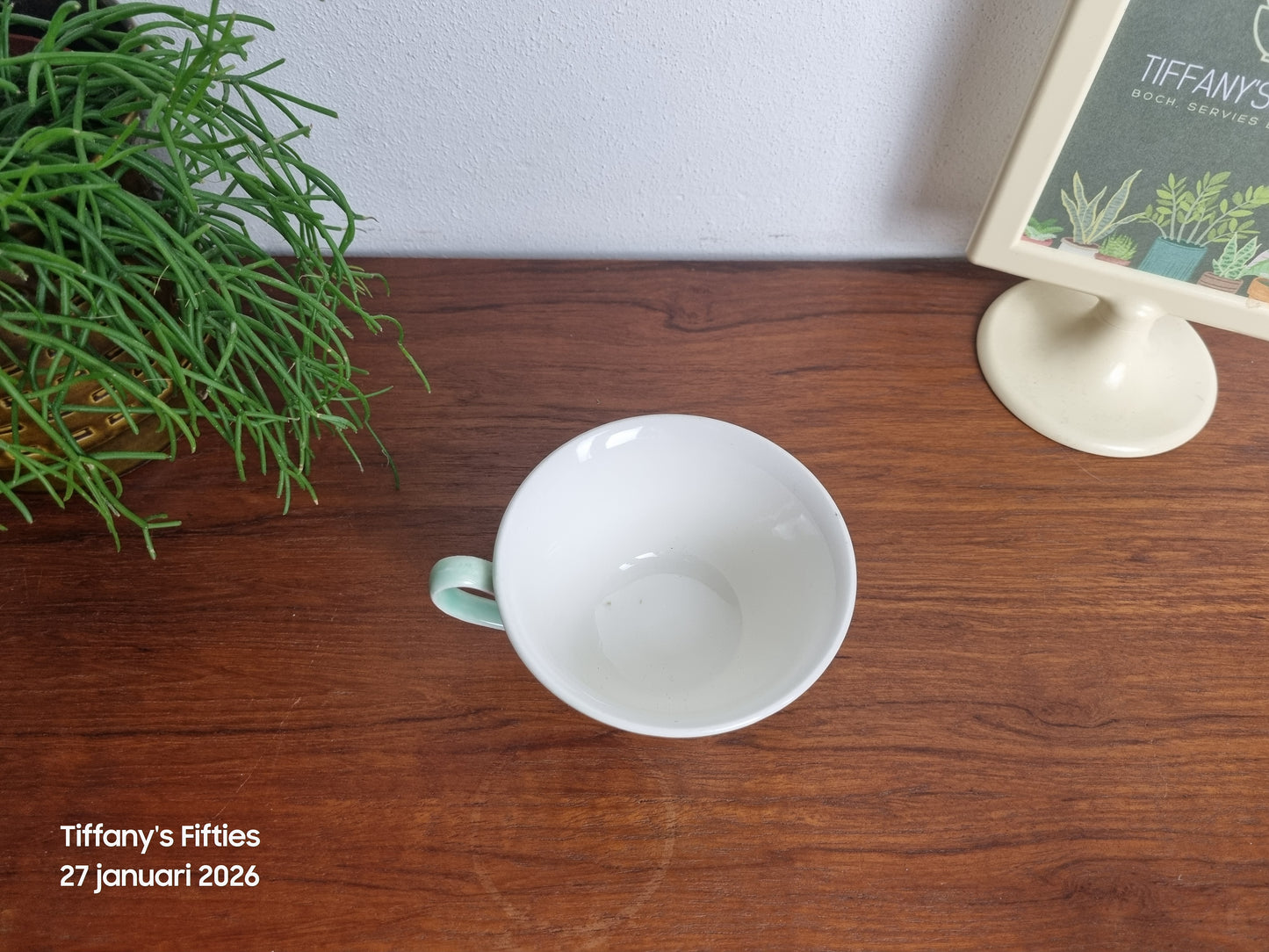 Pastelgroen vintage kopje