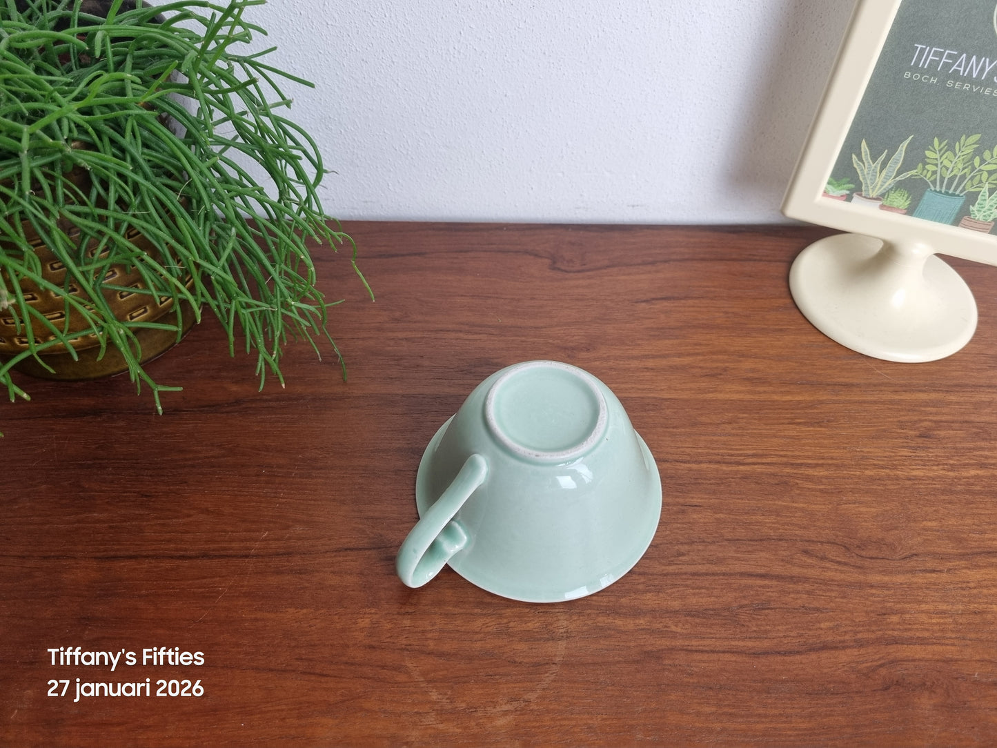 Pastelgroen vintage kopje