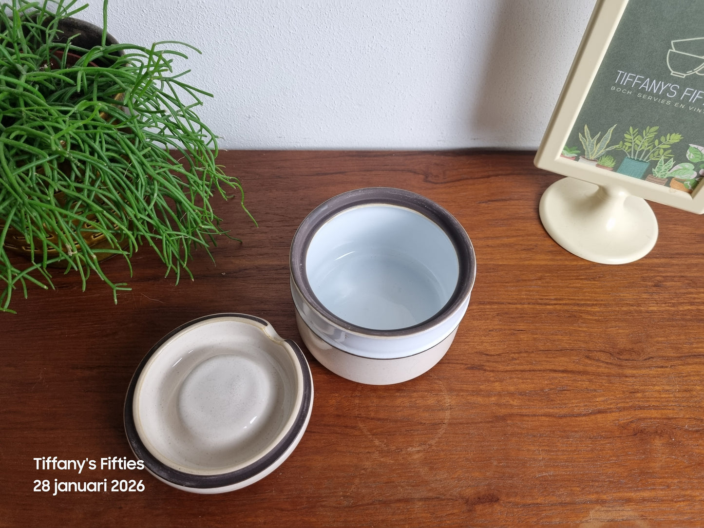 Jampot Engels aardewerk beige-bruin