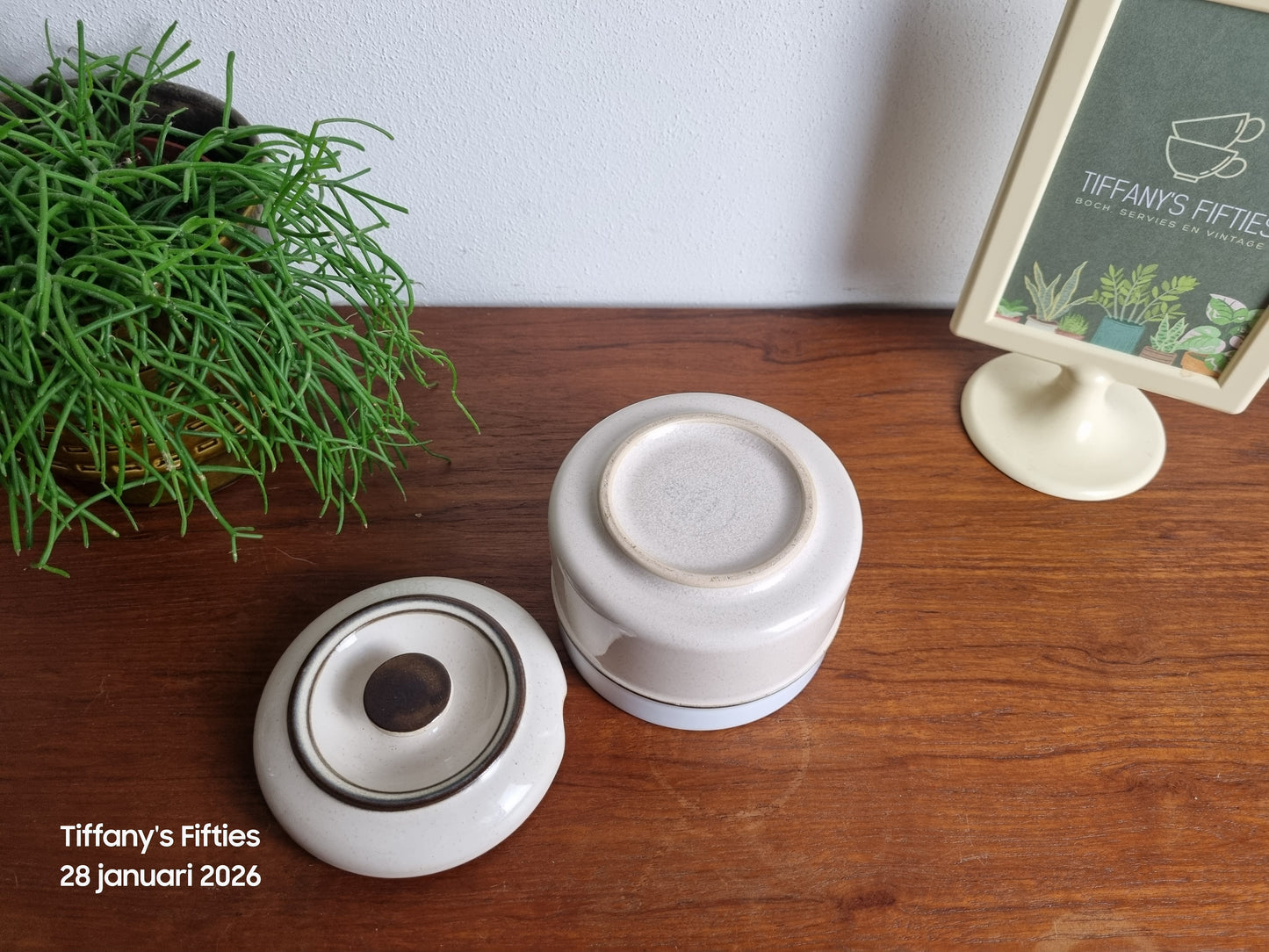 Jampot Engels aardewerk beige-bruin