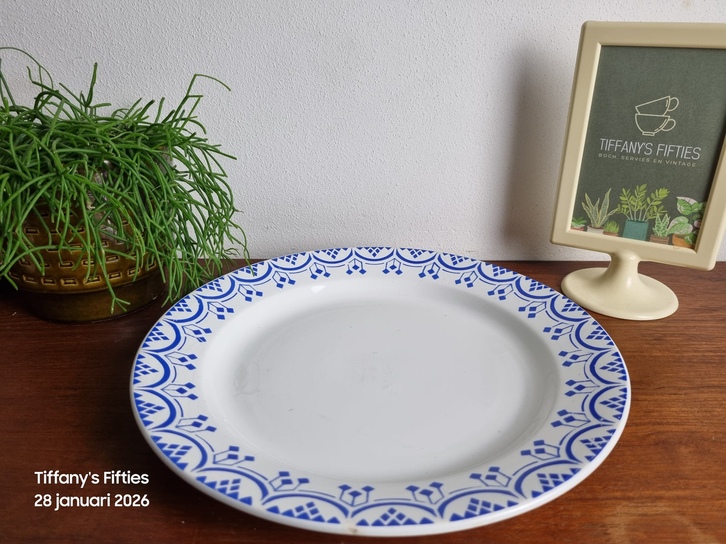 Groot bord Nimy blauw decor