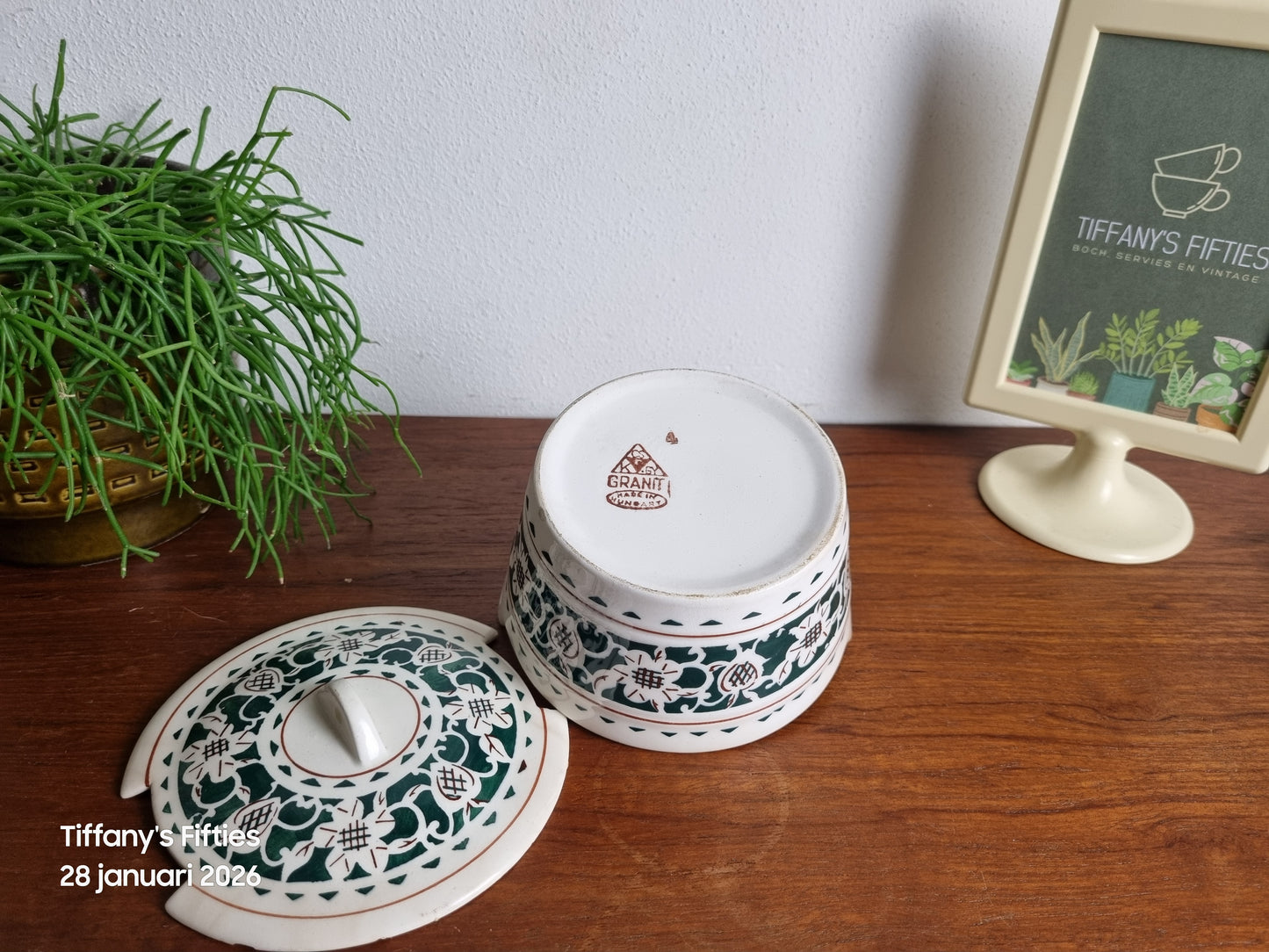 Boterpot Granit groen decor