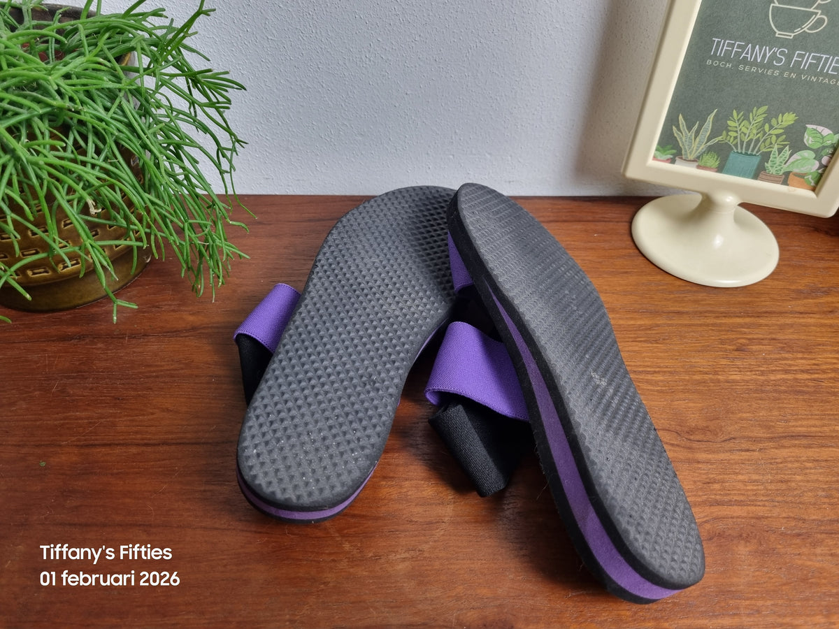 Vintage sandalen paars/zwart – maat 36