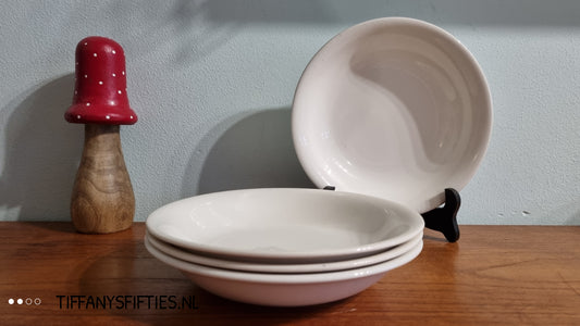 Diep bord Boch "Saturne" wit