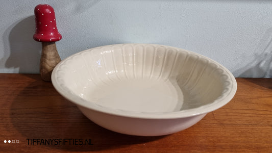 Diepe ecru Boch schaal "à Côtes évasés" 37cm