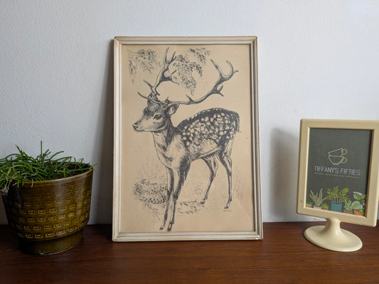 Vintage wanddecoratie met hert