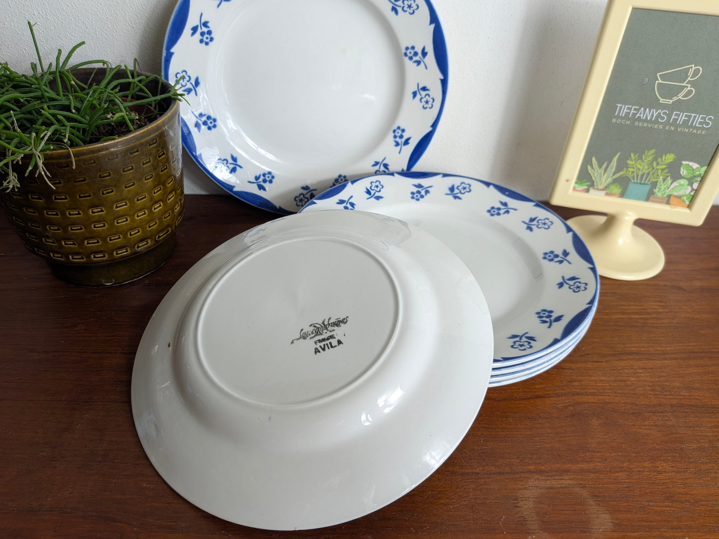 Dinerbord Sarreguemines Avila blauwe bloemen