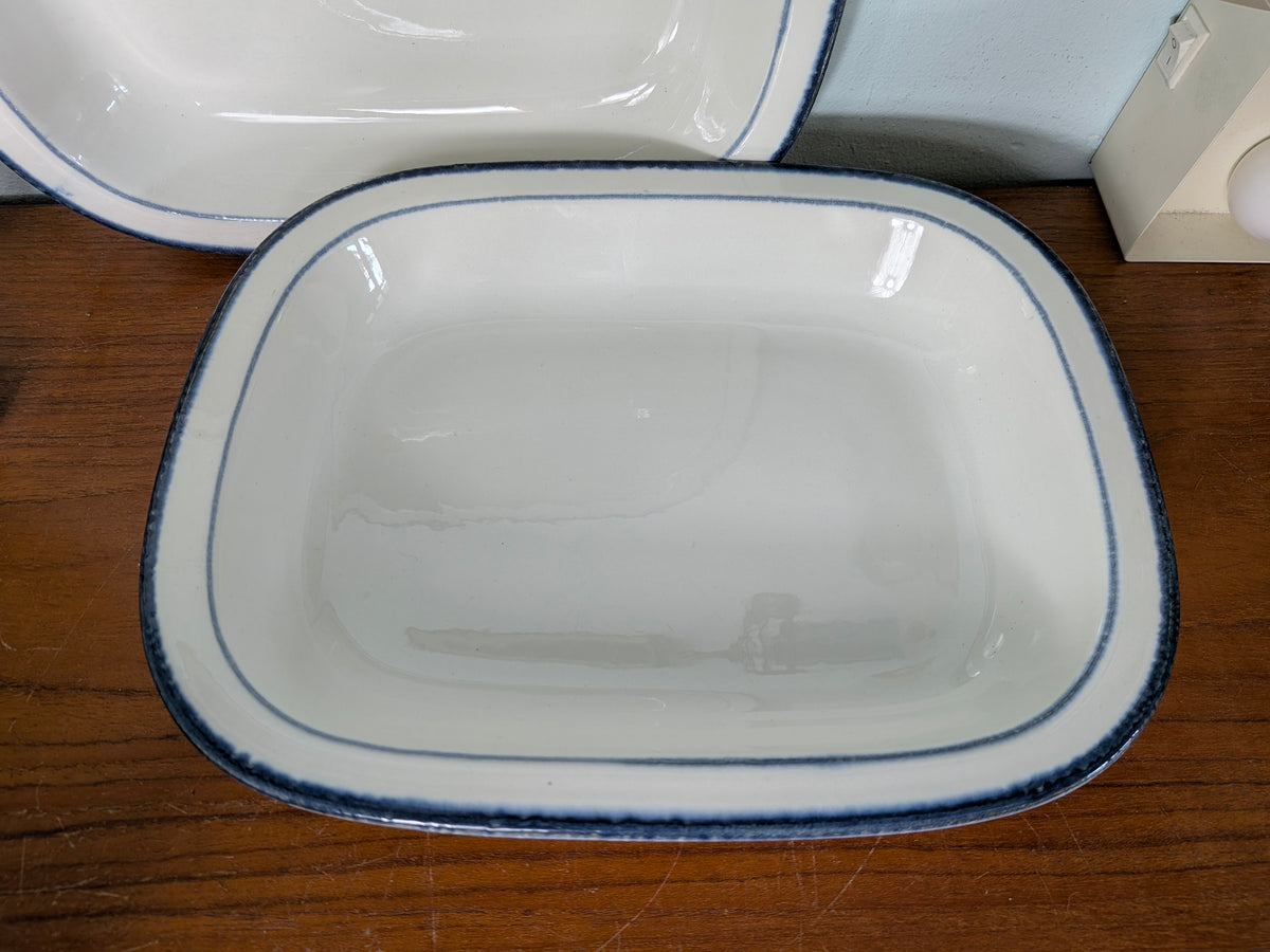 Vintage Rörstrand schaal met blauwe rand