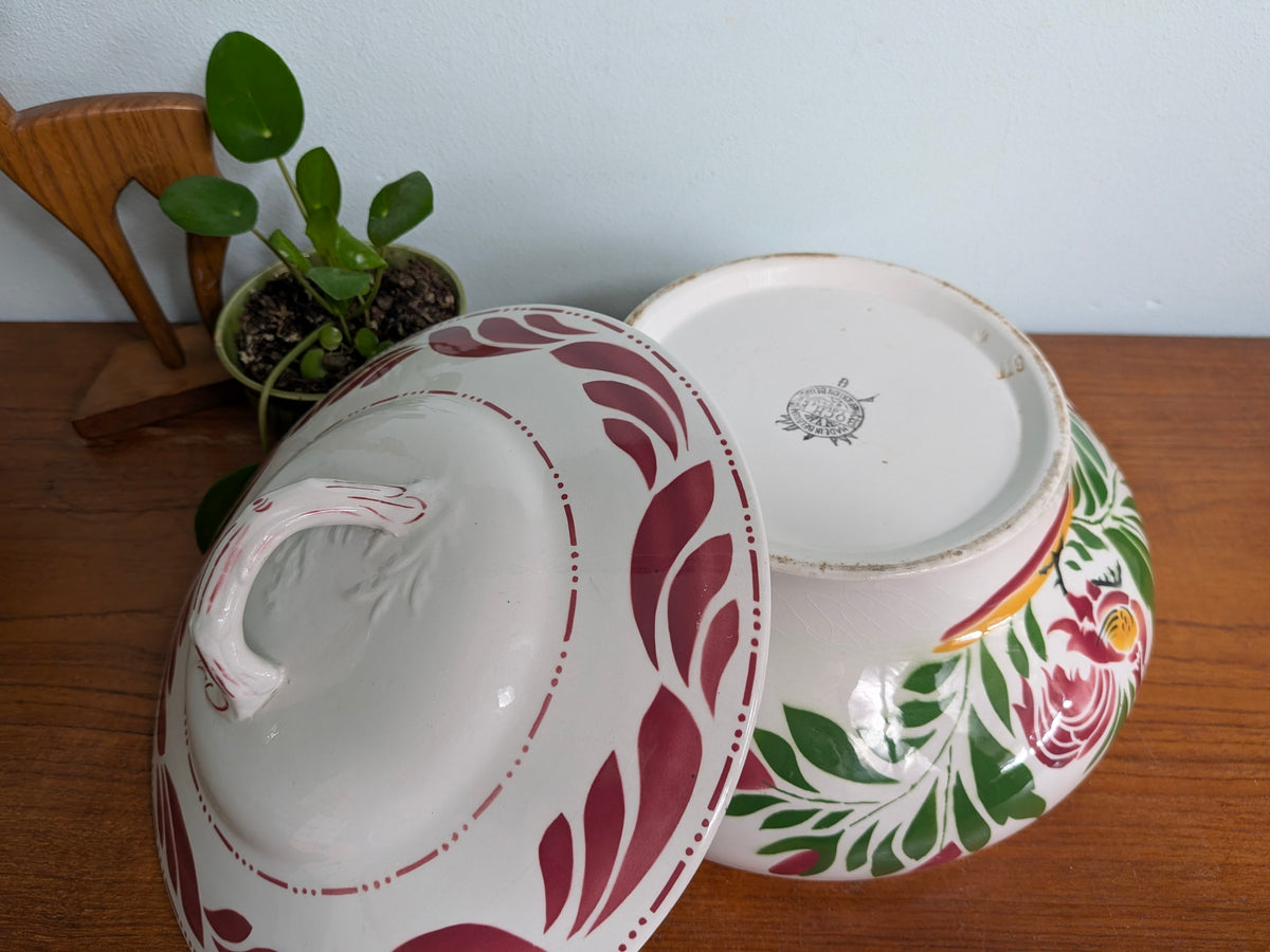 Vintage dekschaal Boch "Paris" Coq Hardi