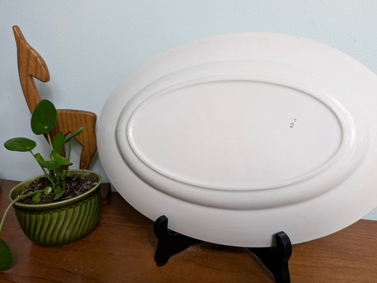 Ovale schaal Badonviller geometrisch decor geel zwart