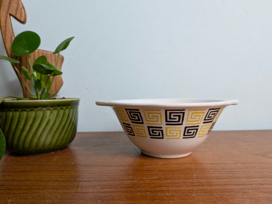 Soepkommetje Badonviller geometrisch decor geel zwart