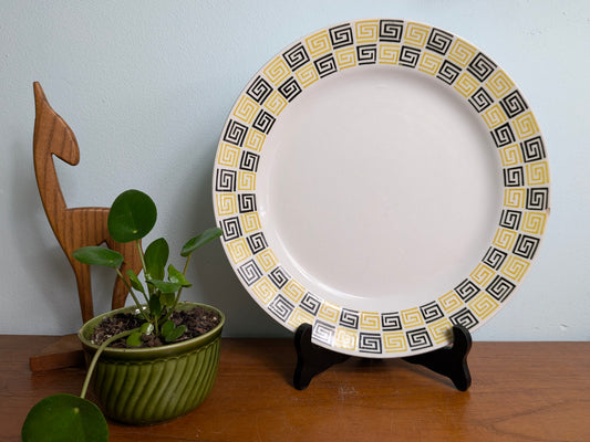 Groot bord Badonviller geometrisch decor geel zwart