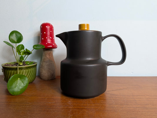 Koffiekan Melitta donkerbruin met okergeel deksel