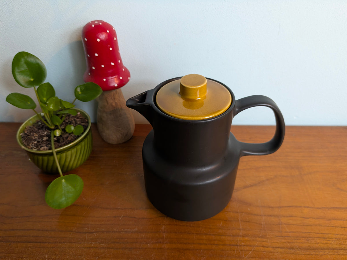 Koffiekan Melitta donkerbruin met okergeel deksel