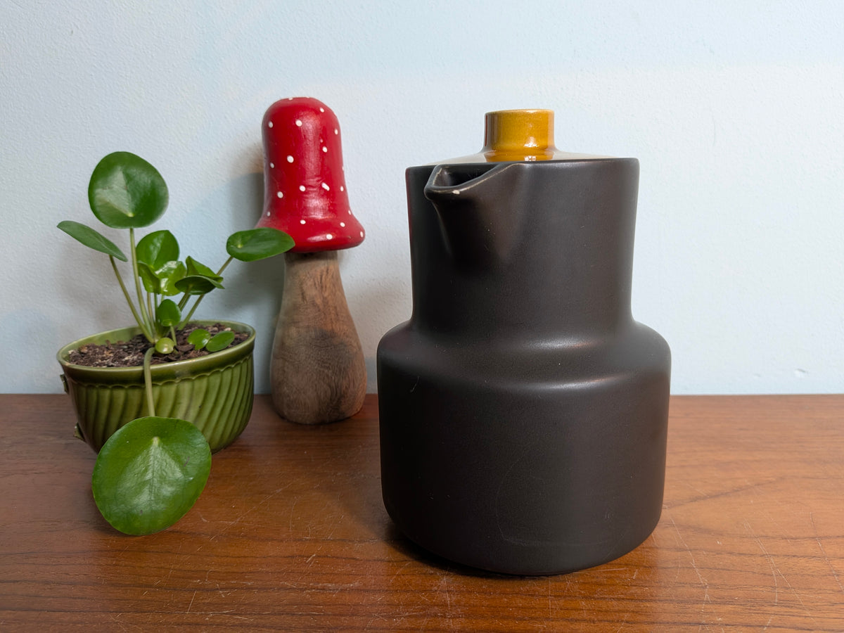 Koffiekan Melitta donkerbruin met okergeel deksel