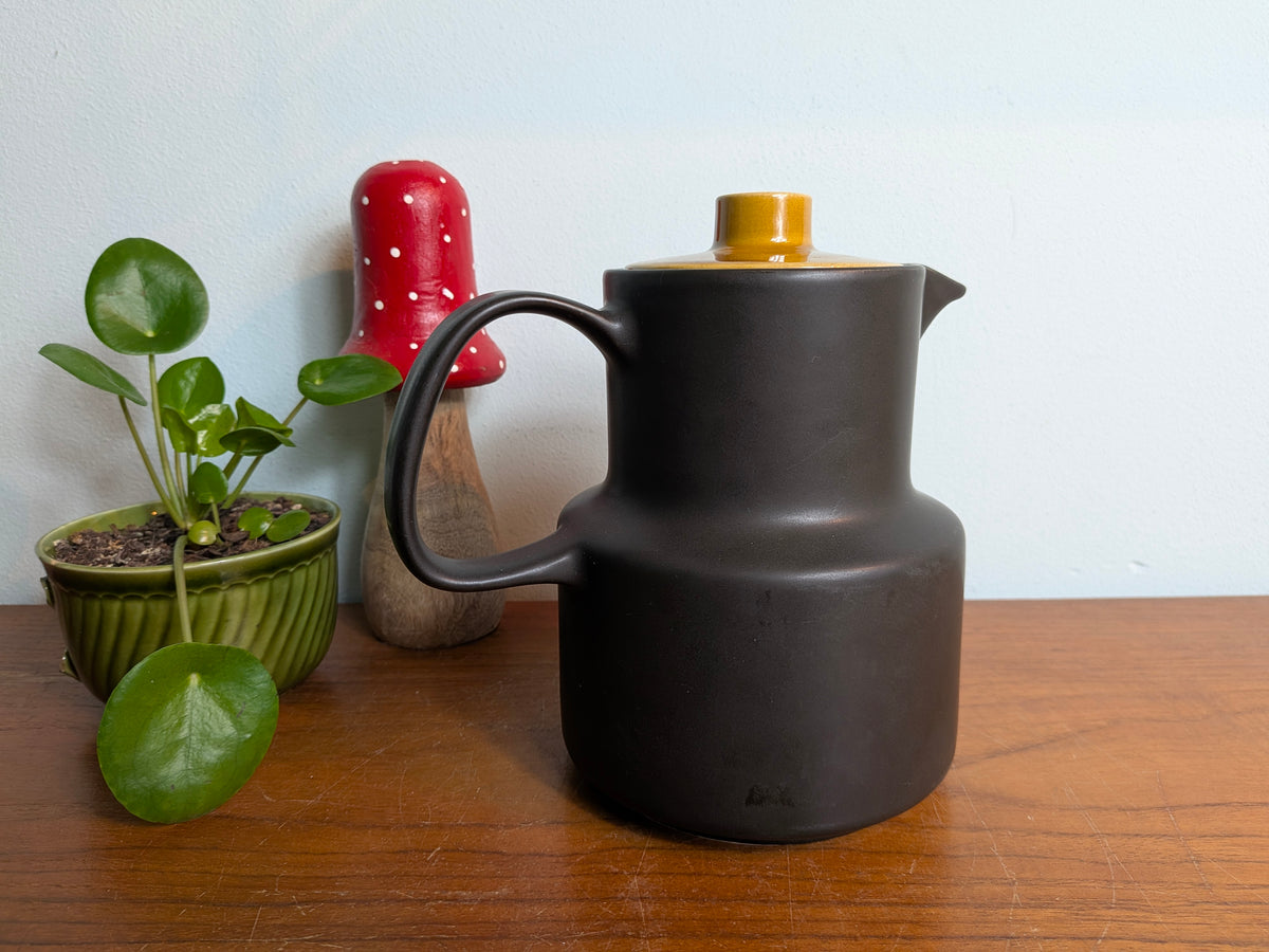 Koffiekan Melitta donkerbruin met okergeel deksel
