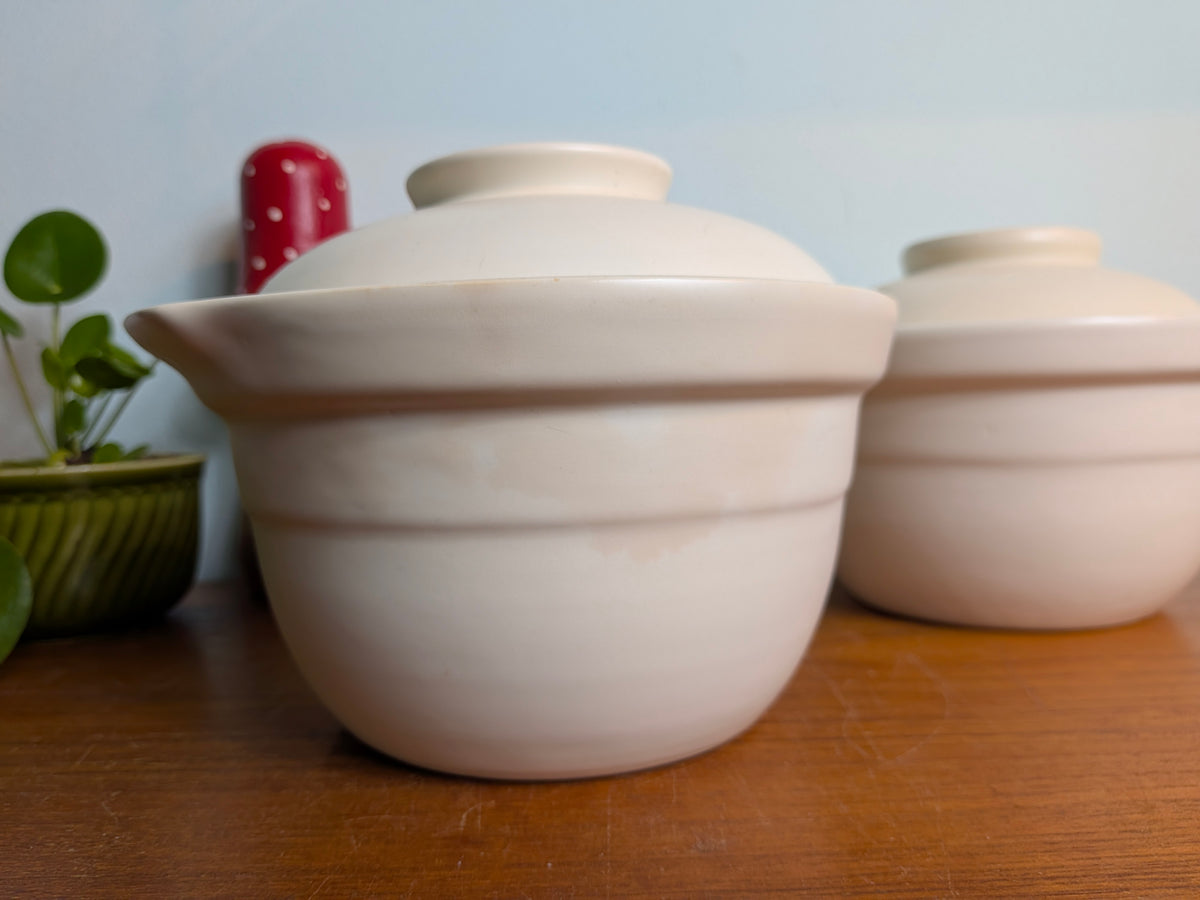 Japanse keramische stoompot met deksel crème (mt2)